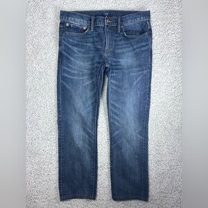 J Crew Jeans Mens 33 Straight Flex Dark Style AZ870 Hemmed Classic Denim Basic